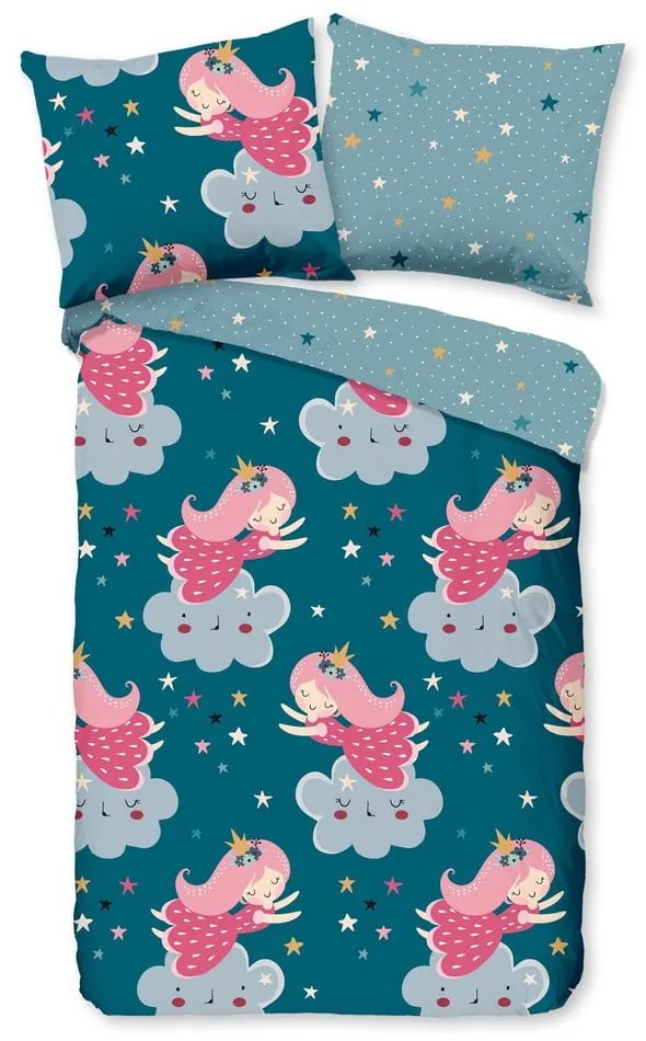 Petróleum színű pamut gyerek ágyneműhuzat babaágyhoz 120x150 cm Princesse – Good Morning