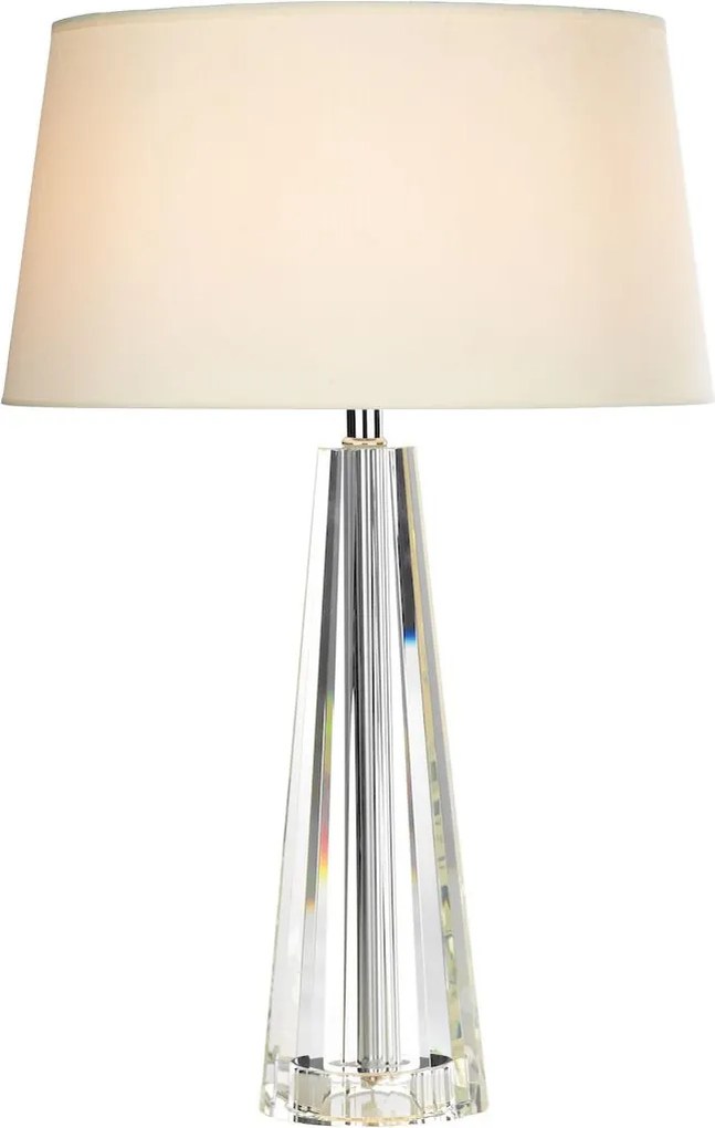 DAR LIGHTING CYP4208 CYPRUS Kristály Asztali lámpa Elefántcsont, Ivory, Csiszolt króm E27 IP20