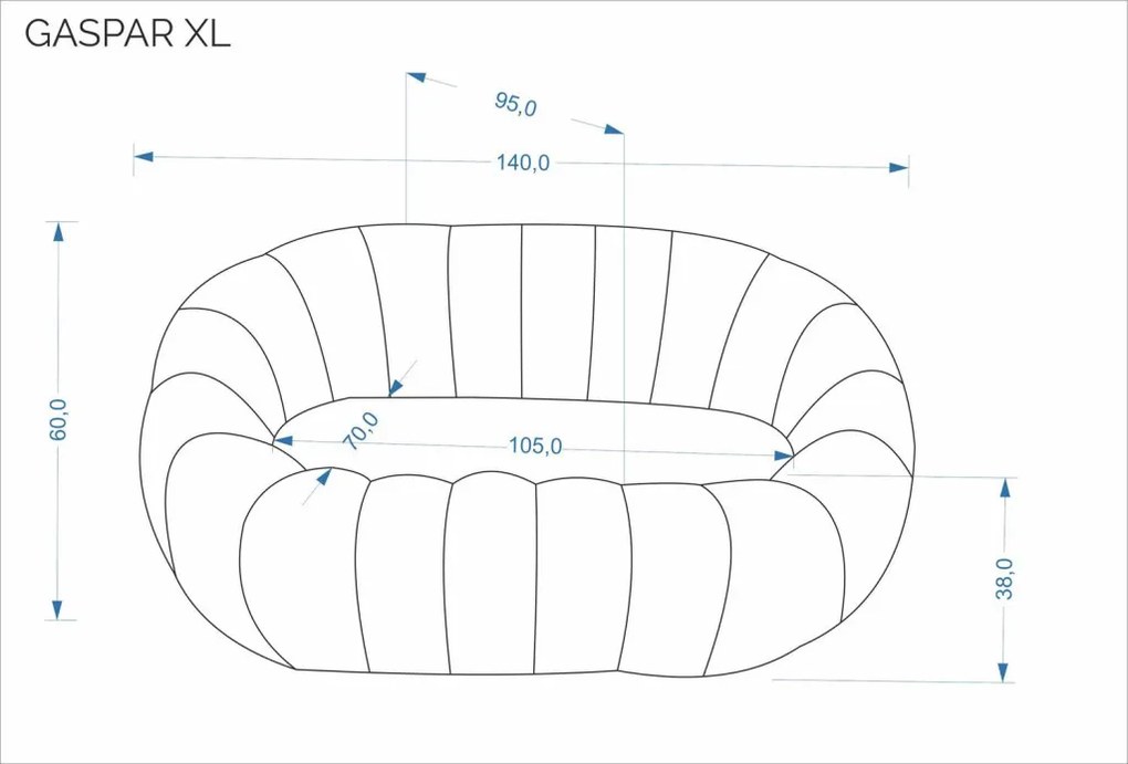 Gaspar XL fotel krém