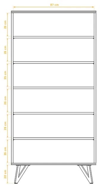 Bükkfa könyvespolc 91x185 cm Golo - The Beds