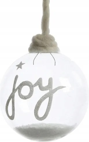 Üveg Bomba Akasztó Gyapjú Díszített Joy 12cm