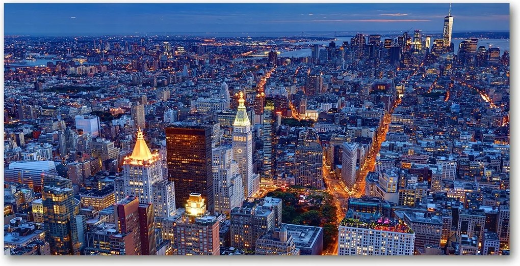 Fotó vászonkép edzett üveg Manhattan éjszaka 140x70