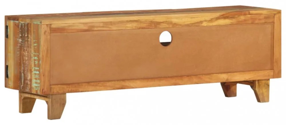 tömör újrahasznosított faragott fa TV-szekrény 120x30x40 cm