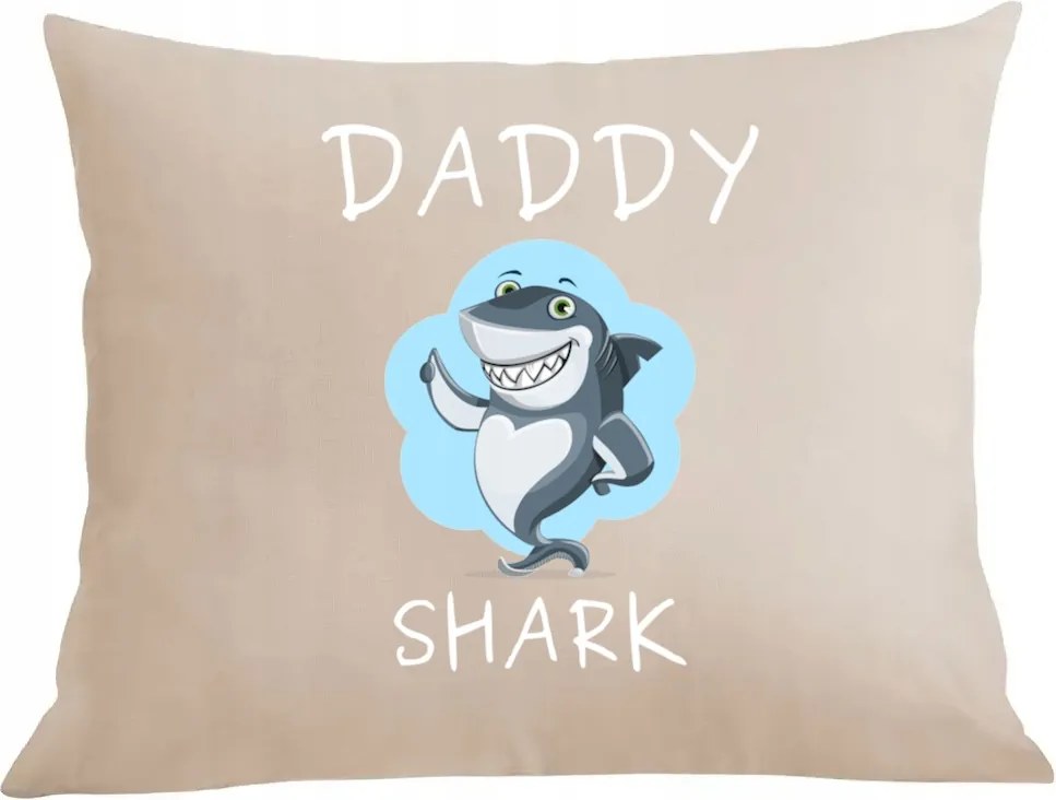 Párna párnahuzat nyomtatás Apák napja Daddy Shark