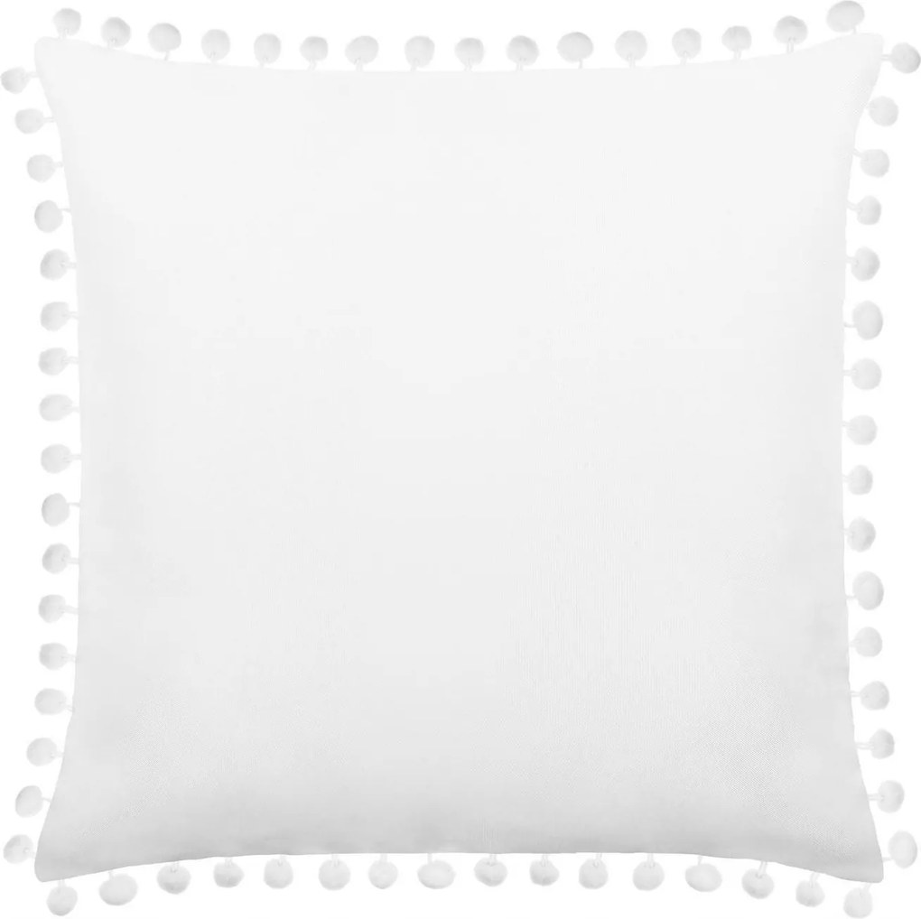 Párnahuzat 45x45 Fluffy fehér, pomponokkal