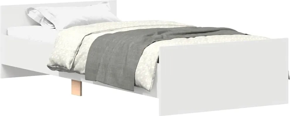 vidaXL fehér egyszemélyes szerelt fa ágykeret 75 x 190 cm Small Single