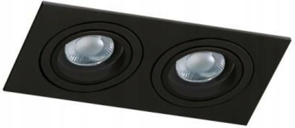 Mennyezeti spotlámpa süllyesztett AZzardo Caro 2 Square fekete AZ2437 GU10 2x