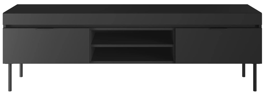 Sentia 157 TV-szekrény fém lábakkal - fekete / fekete