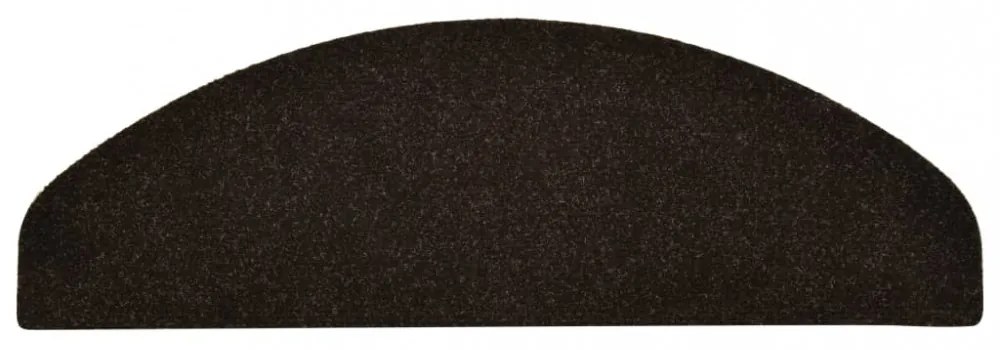 15 db sötétbarna tűlyukasztott öntapadó lépcsőszőnyeg 65x21x4cm