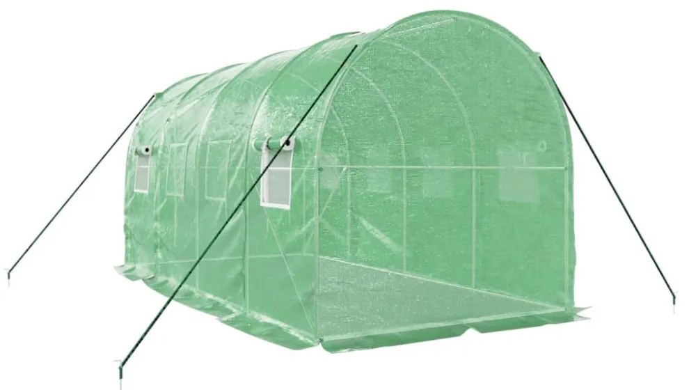 zöld acélvázas melegház 8 m² 4 x 2 x 2 m