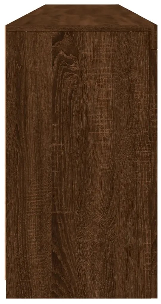 barna tölgy színű tálalószekrény LED-ekkel 181,5x37x67 cm