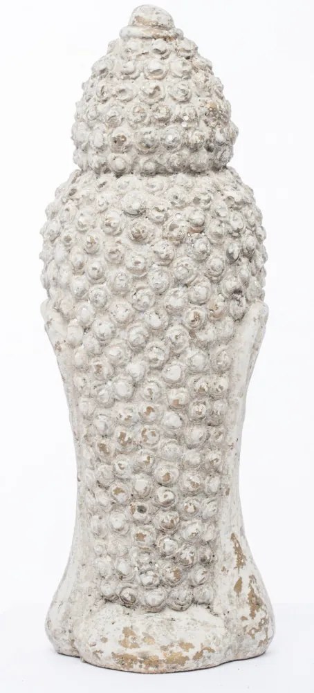 Cyrus design krém színű koptatott buddha fej dekorációs szobor 30x11x10cm