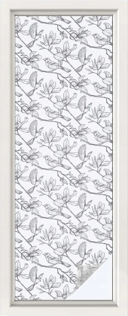 Szélvédőfólia Ablakvédő Madarak és virágok 50x146 cm
