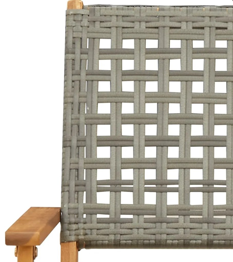 vidaXL 5 részes szürke polyrattan és tömör fa kerti étkezőgarnitúra