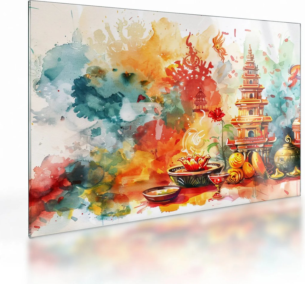 Üveg kép - Akvarell illusztráció (70x50 cm)