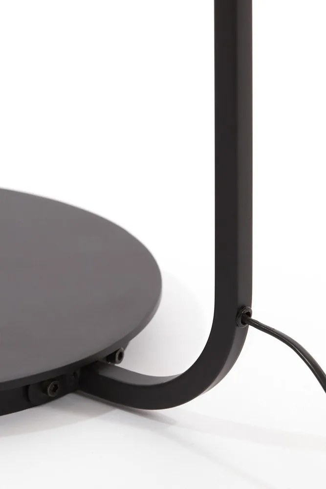 Matt fekete-natúr színű állólámpa textil búrával (magasság 164 cm) Lyra – Light & Living