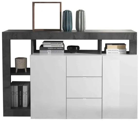 Komód LENOR fehér/antracit