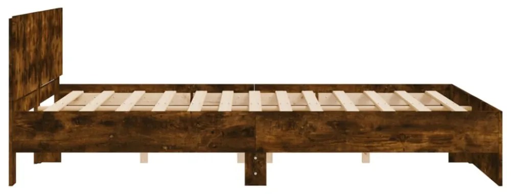 füstös tölgy színű ágykeret fejtámlával 200 x 200 cm