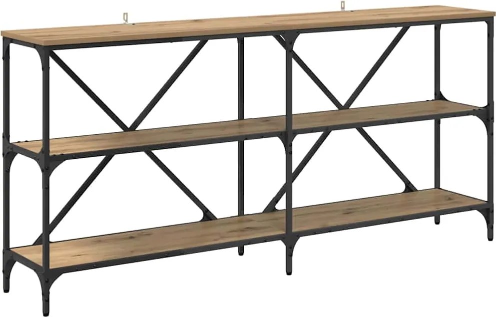 vidaXL Konzolasztal polcokkal Artisan tölgy 160 x 30 x 75 cm Faanyag