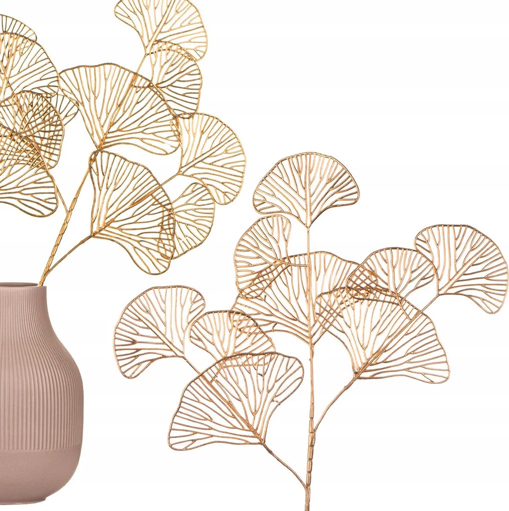 Dekoratív ág arany levelek a vázához Mesterséges virágok a nád csokorhoz