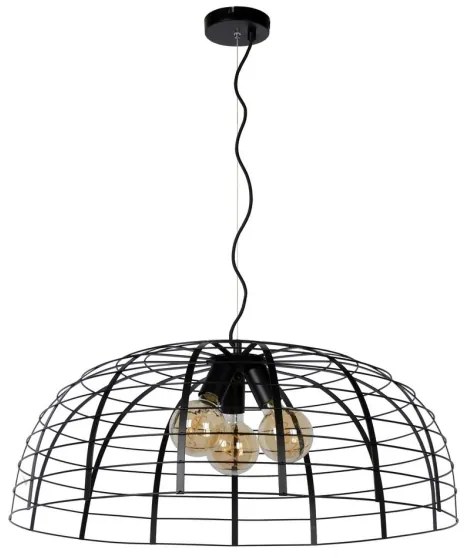 Lucide 45449/76/30 - Csillár zsinóron ELODIE 3xE27/40W/230V fekete