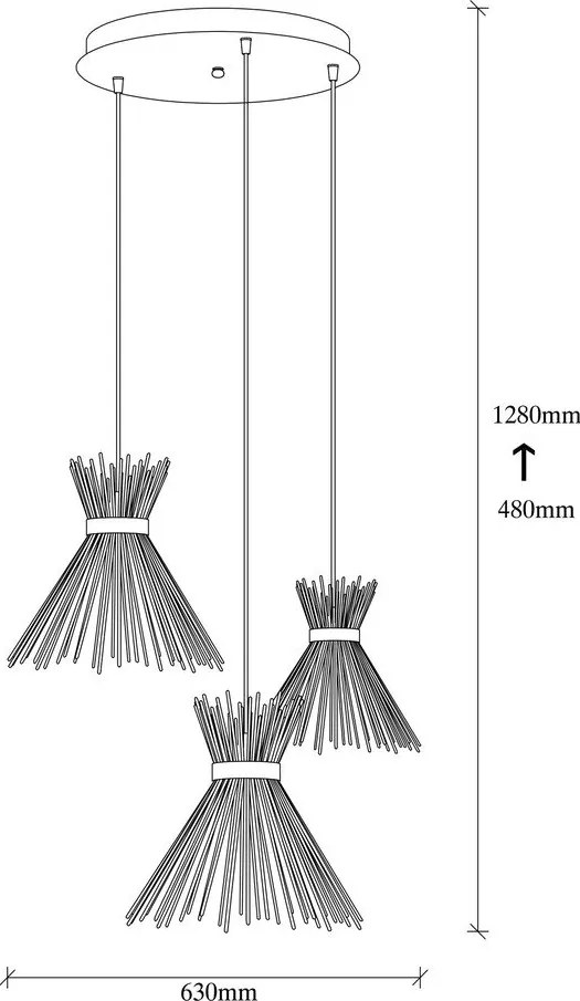 Fekete függőlámpa fém búrával ø 63 cm Kirpi – Opviq lights