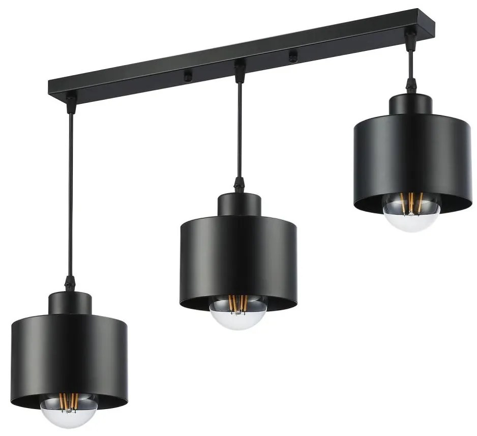 MAXLED Csillár zsinóron 3xE27/35W/230V fekete MX0240