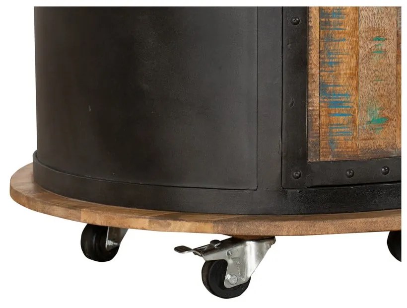 Fekete fém bortartó szekrény, palackok száma 9, 60x155 cm Luni – Interia Home & Living