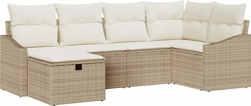 vidaXL Kanapé Szett párnával 7 pcs polirattan