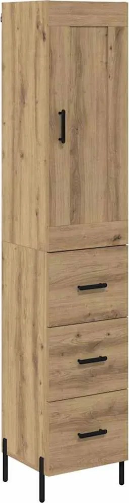 vidaXL Magasfiú fiókkal Artisan tölgy 34,5 x 34 x 180 cm Faanyag