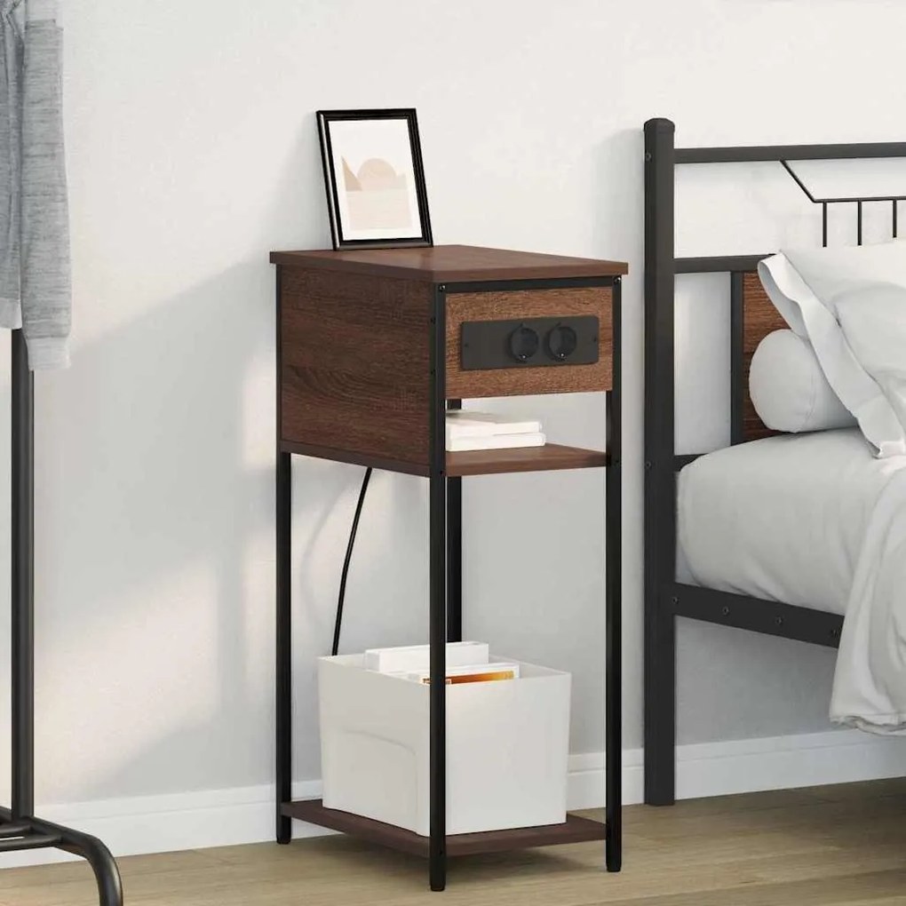 Éjjeliszekrény barna tölgy 41 x 28 x 76 cm Faanyag