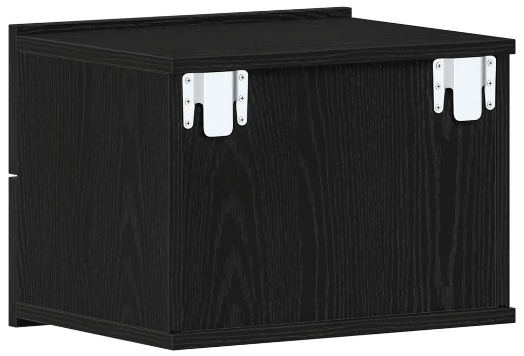 Éjjeli szekrények 2 db Fekete Tölgy 40x30x30 cm Műanyag