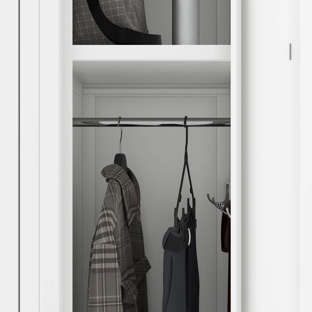 Fém kétrekeszes munkavállalói szekrény fehér: KACPER II, 600 x 1800 x 500 mm