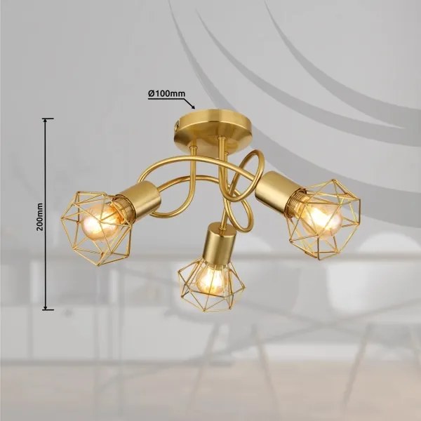 Globo 54802GB-3D - Csillár XARA I 3xE14/40W/230V arany