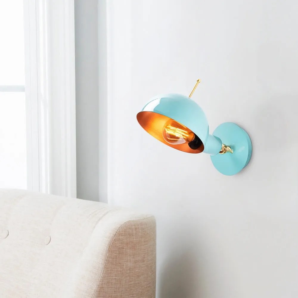 Világoskék-bronzszínű fali lámpa ø 15 cm Sivani – Opviq lights