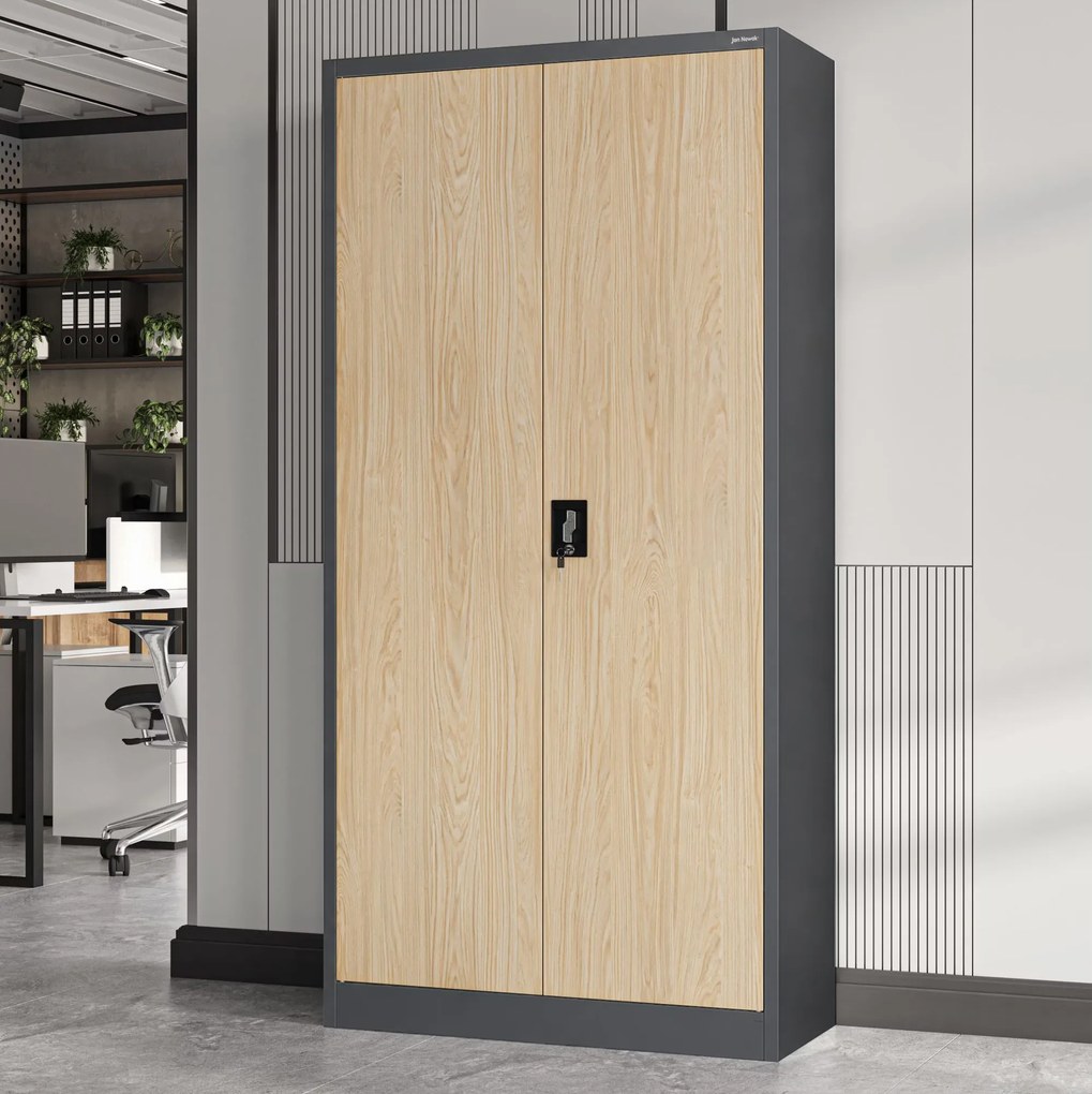 Irodai iratszekrény antracit / sonoma tölgy: Eco Design JAN 900 x 1850 x 400 mm