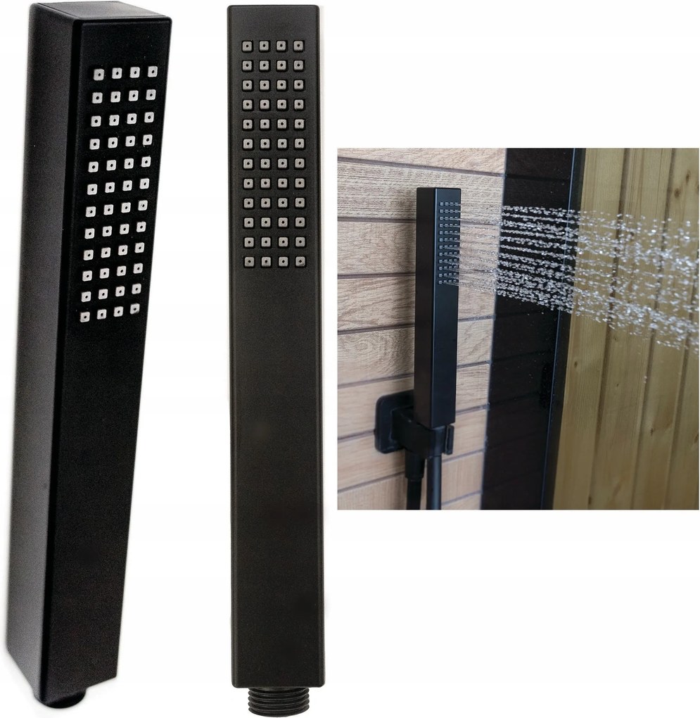 Modern Zuhanyfej Zuhanyhoz Karo Fekete Matt 1F Anti-calc SLU-41