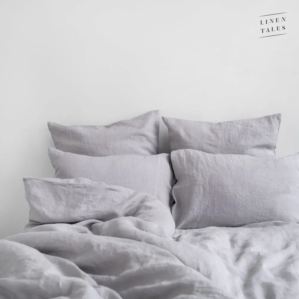 Világosszürke egyszemélyes len ágyneműhuzat 140x200 cm Light Grey – Linen Tales