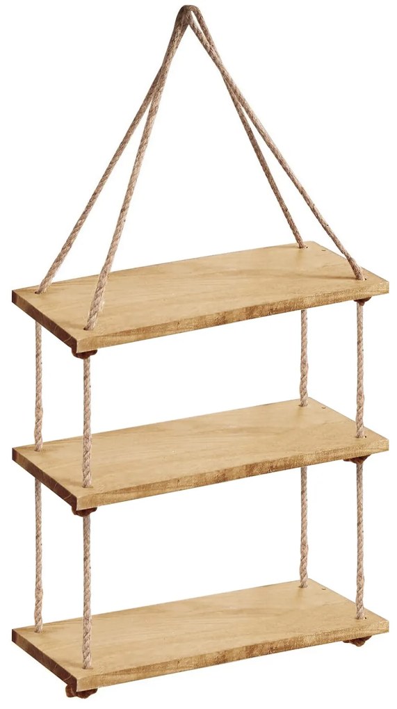 Tutumi, függő fali polc kötélen 30x40x10 cm, 23-as típus Bézs, barna, HOM-03208