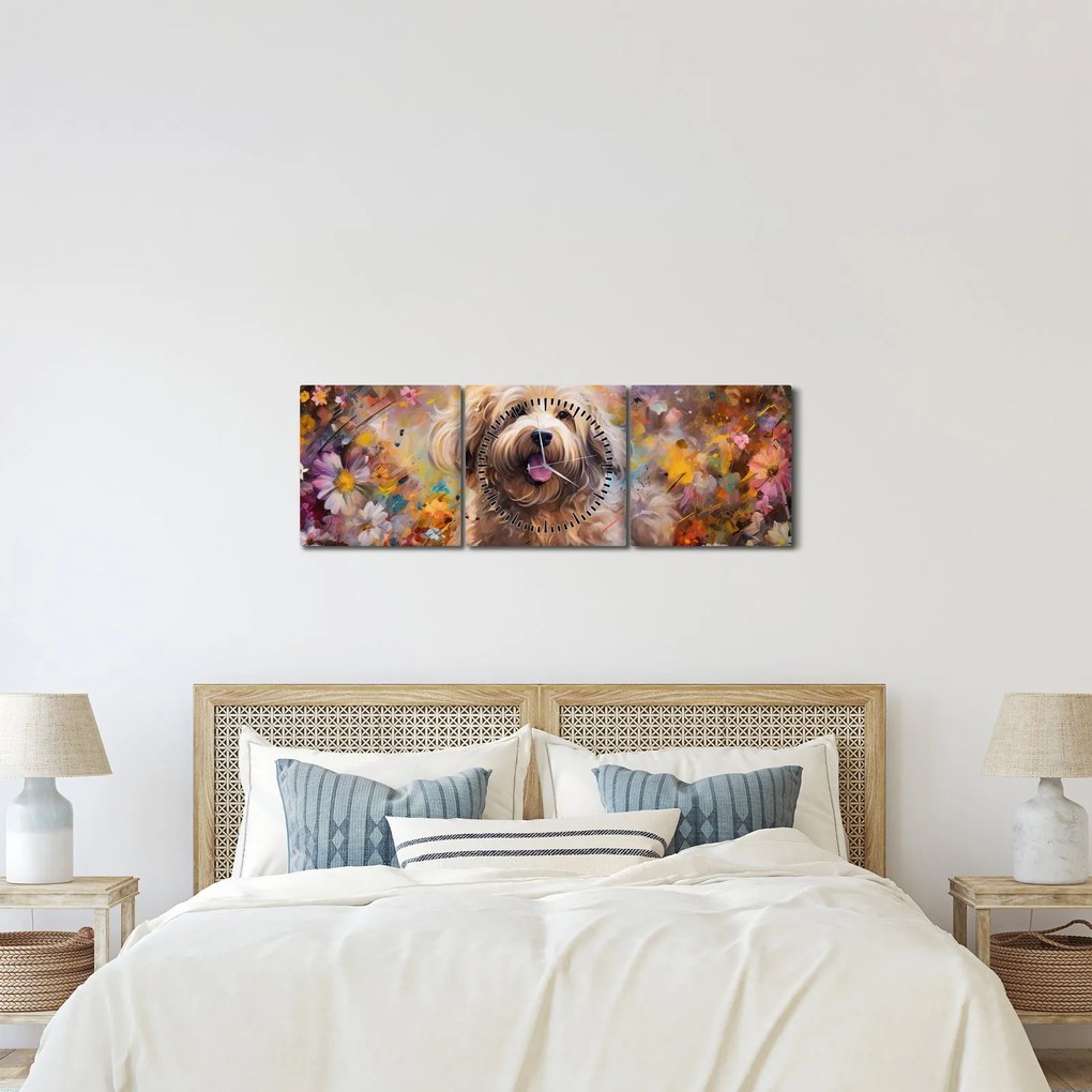 Kép - Happy Dog II. (órával) (90x30 cm)