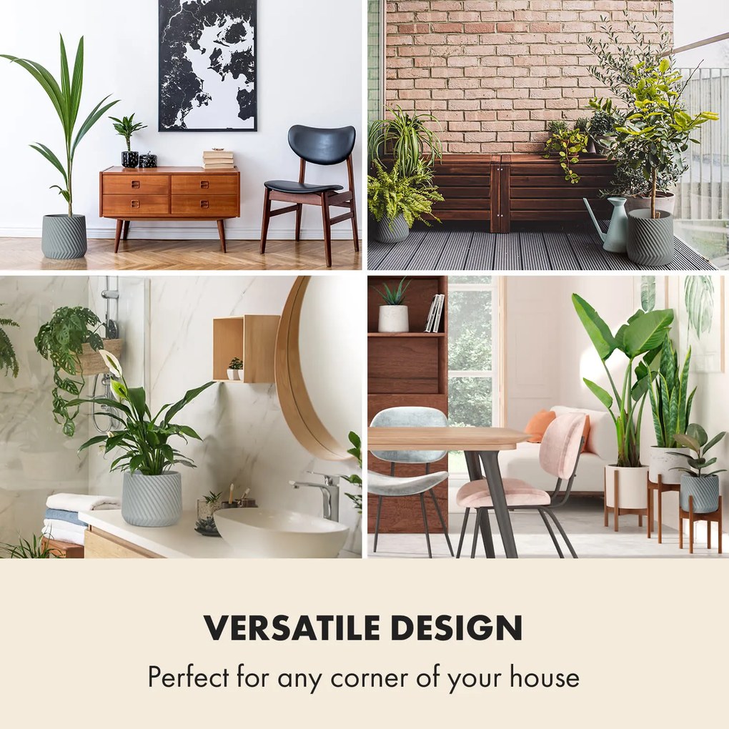 Fox & Fern Heusden, virágcserép, Polystone, növények számára alkalmas, kézzel készített