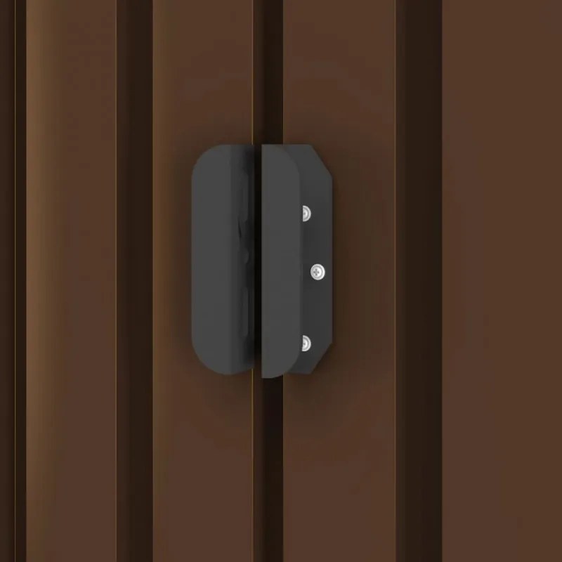 Barna acél kerti fészer 204 x 132 x 186 cm