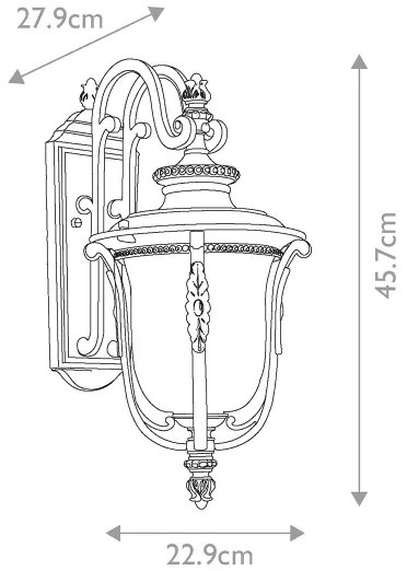 Elstead KL-LUVERNE2-M - Kültéri fali lámpa LUVERNE 1xE27/100W/230V IP44