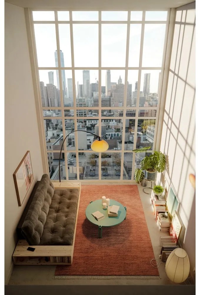 Fehér kordbársony kinyitható kanapé 244 cm Base – Karup Design