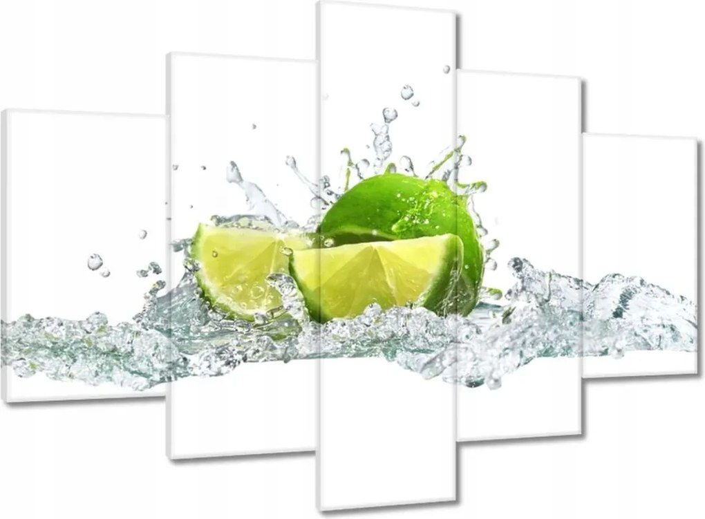 Vászonkép 150x105 Lime fröccsenő víz