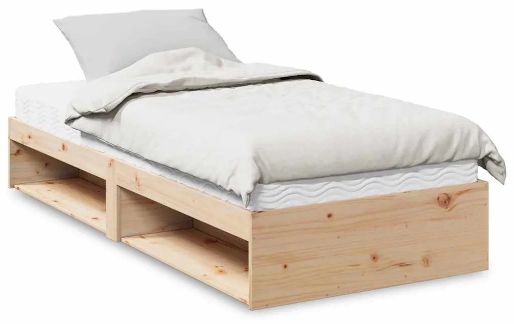 vidaXL tömör fenyőfa kanapéágy matraccal 90 x 190 cm