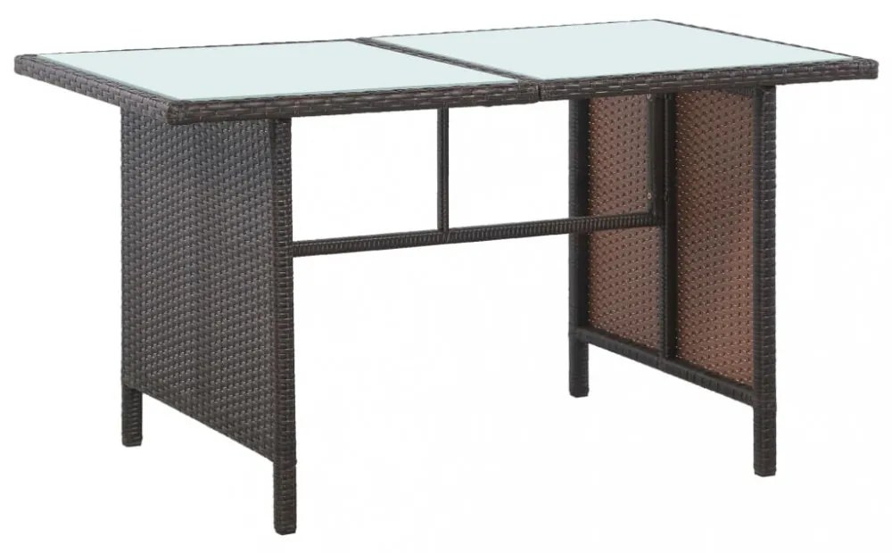 5-részes barna polyrattan kerti bútorszett párnákkal