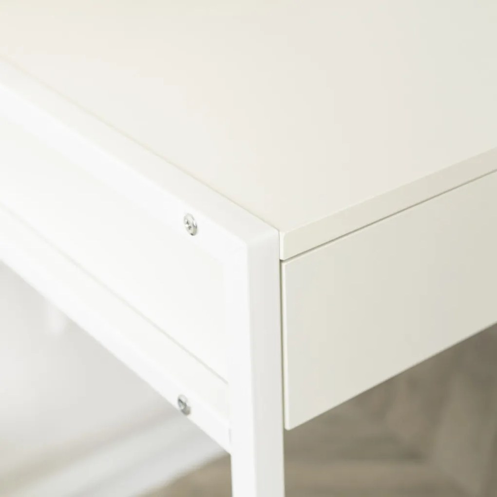 ALLY Birou 123 cm Fe ,de culoare albă