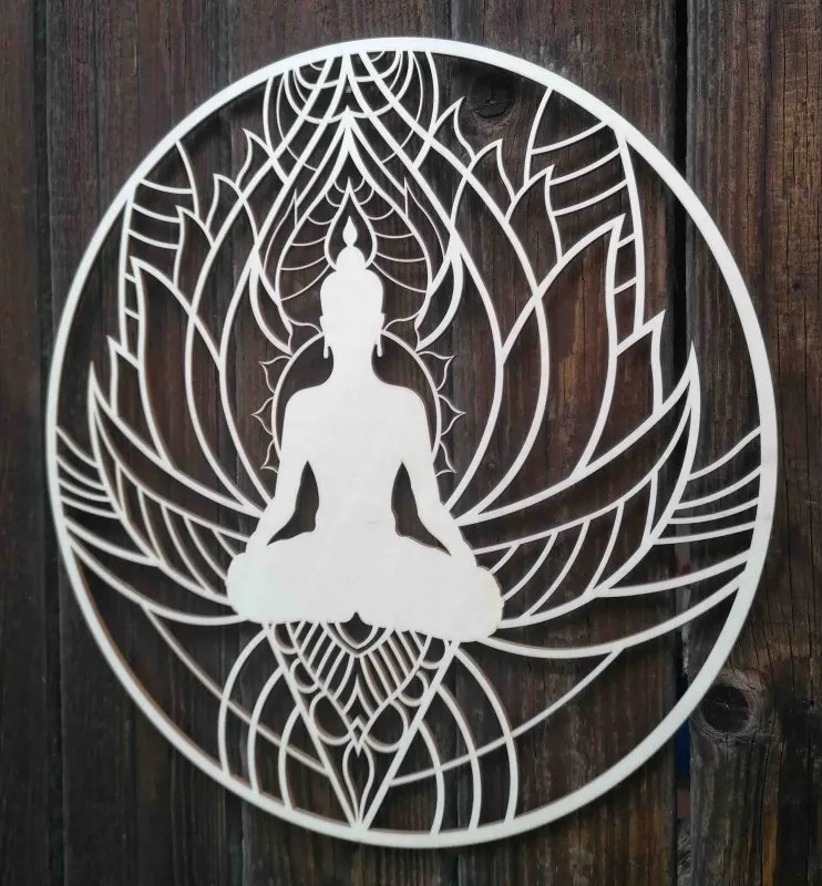Falfestmény mandala és Buddha - SZOBA