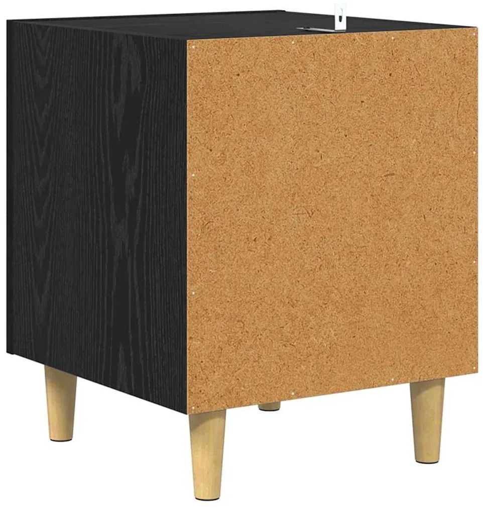 vidaXL Éjjeliszekrény 2 pcs Fekete tölgy 40 x 40 x 50 cm Faanyag